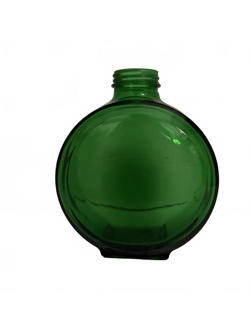 Vintage emerald green canteen-shaped glass bottle c1930/